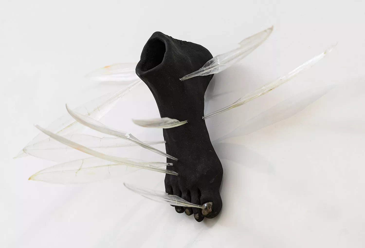 Gaia Fugazza - Limpets - Gaia Fugazza - Limpets - Ossi di [bones of], 2021 Black clay and squid bones, 45 × 45 cm 