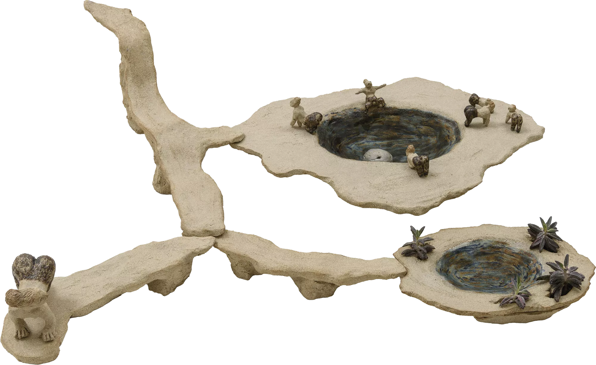 Gaia Fugazza - Vases for - Gaia Fugazza - Vases for - Those who walk away, 2025  Stoneware ceramic, water, mother of millions plant